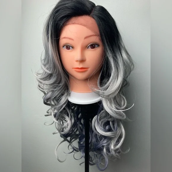 Black Grey Lace Front Wigs